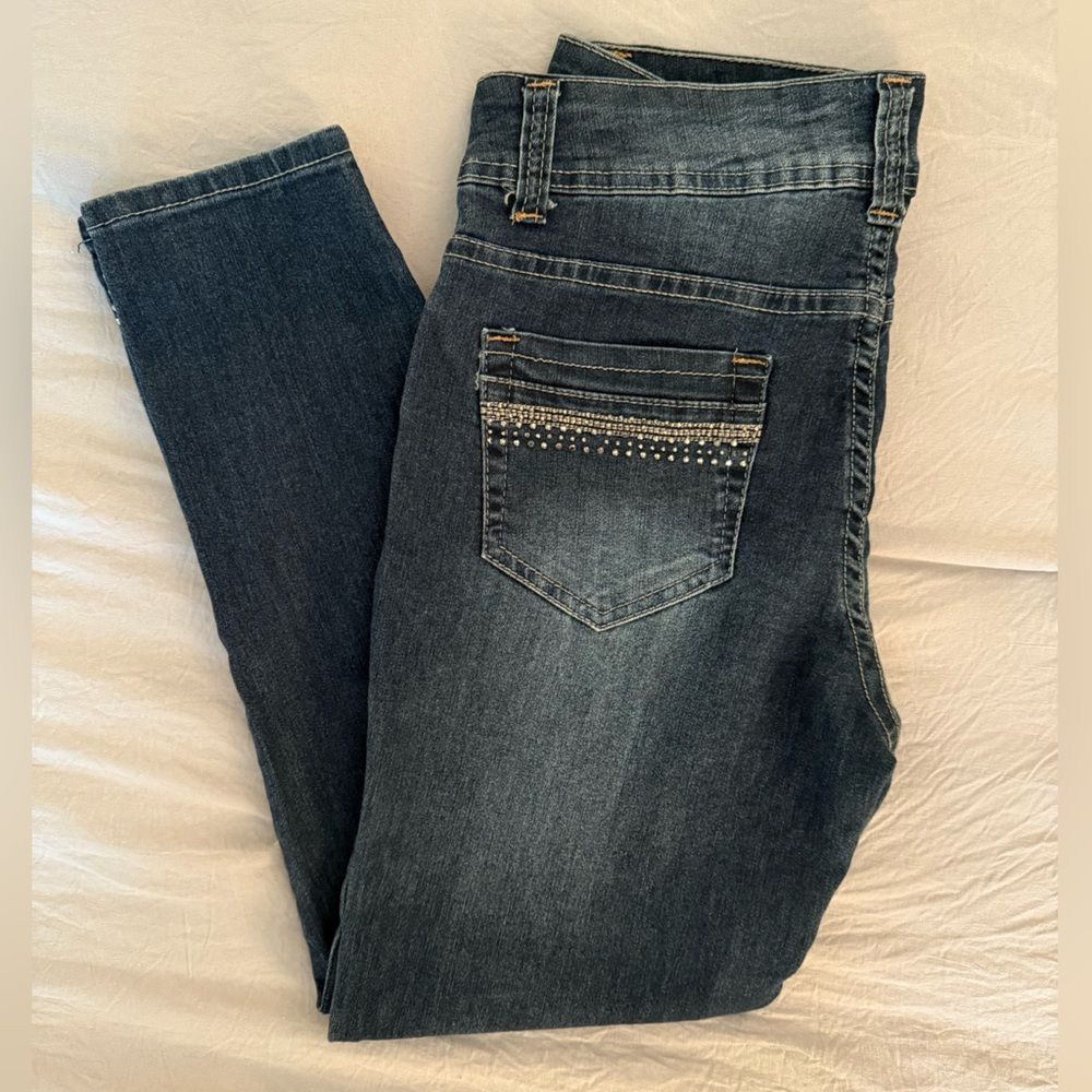 Classic Dark Wash Embellished Jeans - Picture 3 of 9